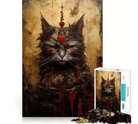 The Vintage Cat Queen God Teenagers 1000 Piece Jigsaw Puzzle Memory Gain Light Relax Design Assembly Wall Art Decor (38x52cm)
