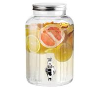 The Vintage Company 51059 Glass Jar Drinks Dispenser with Tap / 5.5 Litre Capacity/Secure Screw-On Lid/Wide Bottle Neck/Retro Glass Design/Perfect for Water, Juice, Cocktails & More