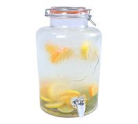 The Vintage Company B 51050 Jumbo Glass Drinks Dispenser | Air Tight Lid and Tap | 7.6 Litre Capacity | Weddings/Parties/BBQ’s, 7.6 liters, Clear