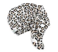 The Vintage Cosmetic Company Leopard Print Hair Turban, Soft Microfibre Hair Wrap for Women and Girls, Absorbs Moisture, Quicker Drying Time