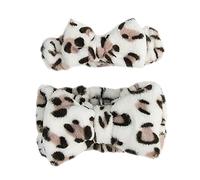 The Vintage Cosmetic Company Little Darling and Me Make Up Headbands, 2 Matching Skincare Headband Hold Back Hair, Soft and Comfy Makeup Headband, Beauty Accessory, Leopard Print Design