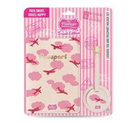 The Vintage Cosmetic Company Passport & Carry-on-Holder for Women and Girls, Stylish Travel Document Wallet Meets Coordinating Tag, Retro-Inspired Gift for Jetsetters