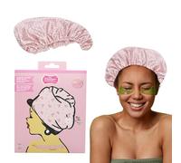 The Vintage Cosmetic Company Rose Dual Hair Towel, Microfiber and Satin Hair Wrap for Women, Quick-Dry, Soft, and Suitable for Daily Hair Care