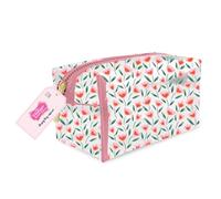 The Vintage Cosmetic Company Tulip Transparent Make-Up Bag, Stylish Clear Pouch for Toiletries, Make-Up Essentials in an Elegant Vintage Tulip Print