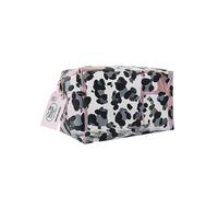 The Vintage Cosmetics Company Make-up Bag Grey Leopard Print Clear