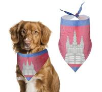 The Vintage Flag of Cambodia Bandanas for Dogs Triangle Pet Bibs Washable Dog/Cat Scarf Pets Accessories