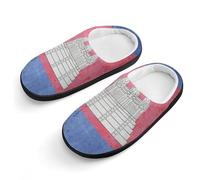 The Vintage Flag of Cambodia Cotton Slippers Warm House Shoes with Rubber Anti-Slip Sole Slip On for Home Outdoor