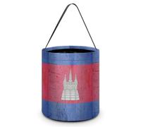 The Vintage Flag of Cambodia Halloween Tricking Or Treating Bag Funny Candy Bucket Tote Gift Wrap Bags