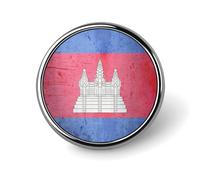 The Vintage Flag of Cambodia Novelty Brooches & Pins Round Personalised Metal Lapel Badge With Butterfly Clutch Clasp