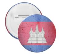 The Vintage Flag of Cambodia Novelty Brooches & Pins Tinplate Personalised Lapel Badge for Men Women