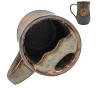 THE VINTAGE GROOMING CO. Left Handed Defender Mustache Guard Mug | Keep Your Mustache Dry When Drinking | Handmade 16 oz Capacity