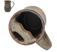 THE VINTAGE GROOMING CO. Right Handed Defender Mustache Guard Mug | Keep Your Mustache Dry When Drinking | Handmade 16 oz Capacity