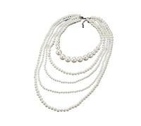 The Vintage Necklace Is White And Multi-layered