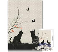 The Vintage Playing Kitten 1000 Pieces Jigsaws Adults Puzzles Gifts Educational Mental Skill Game Memorable Thoughtful Gift Selection Size 50x75cm