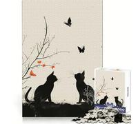The Vintage Playing Kitten Jigsaw Puzzle for Adults 1000 Pieces Think Smart Toy Home Enjoy Accurate Cut Wall Art Decor (50x75cm)
