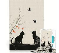 The Vintage Playing Kitten Jigsaw Puzzle for Adults 1000 Pieces Think Smart Toy Home Enjoy Accurate Cut Wall Art Decor (50x75cm)