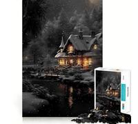 The Vintage Winter Mansion Jigsaw Puzzles 1000 Piece for Teenagers Improve Memory Relaxing Fun Sharp Edge Unique Gift (50x75cm)