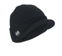The Vintage Year Plain Sports Visor Billed Knit Radar Cuff Beanie, Black the Vintage Year, One size