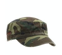 The Vintage Year Washed Cadet Cotton Twill Adjustable Military Radar Distressed Sport Caps, Distressed Camo, One Size