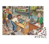 The Vinyl Record Bin Lean Wooden Jigsaw Puzzle Waterproof 1000 Piece Puzzles for Adults Gifts Fun Challenging Games