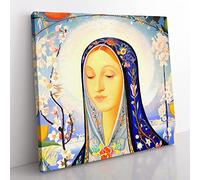 The Virgin by Joseph Stella Classic Painting Canvas Wall Art Print Ready to Hang, Framed Picture for Living Room Bedroom Home Office Décor, 50x50 cm (20x20 Inch)