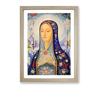The Virgin By Joseph Stella Classic Painting Framed Wall Art Print, Ready to Hang Picture for Living Room Bedroom Home Office Décor, Oak A3 (34 x 46 cm)