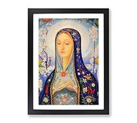 The Virgin By Joseph Stella Classic Painting Framed Wall Art Print, Ready to Hang Picture for Living Room Bedroom Home Office Décor, Black A3 (34 x 46 cm)