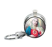 The Virgin Mary Of Guadalupe Keyring Mother Of Jesus Key Chain Glass Dome Keyrings Printed Photo Jewelry For Woman