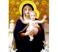 The Virgin of the Lilies - William-Adolphe Bouguereau - Large Notebook: 120 Lined Pages, College Ruled, 8.5"x 11" Journal Diary Notepad