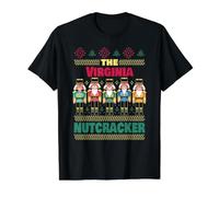 The Virginia Nutcracker Funny Virginia Christmas Value Graphic T-Shirt, Men, Black, S