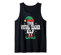 The Virtual Teacher Elf Funny Christmas Matching Family Tank Top