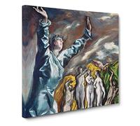 The Vision Of Saint John by El greco Canvas Print | Gallery Wrapped 30mm Frame Wall Art | 20x20 inches | Ready to Hang | Classic Religious Picture | Living Room Bedroom Lounge Office