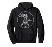 The Vitruvian Man Guitar Rocker Guitarist Da Vinci Pullover Hoodie