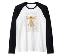 The Vitruvian Man (Uomo Vitruviano) by Leonardo da Vinci Raglan Baseball Tee