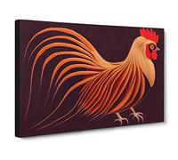 The Vivacious Rooster Canvas Print | Gallery Wrapped 30mm Frame Wall Art | 30x20 inches | Ready to Hang | Contemporary Picture | Living Room Bedroom Lounge Office