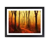 The Vivid Autumn Forest Framed Print | A2 Black Framed Wall Art | Ready to Hang | Modern Landscape Picture | Living Room Bedroom Lounge Office
