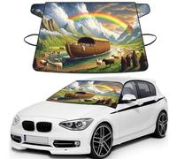 The Vivid Noah'S Ark Print Car Windshield Cover For Ice And Snow Universal Fit For Most Cars Multifuntional Ice Protector Keep Snow Frost Off