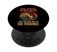 The Voices in My Head are Telling Me to Go Fishing Bass Fish PopSockets Adhesive PopGrip