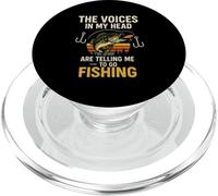 The Voices in My Head are Telling Me to Go Fishing Funny PopSockets PopGrip for MagSafe