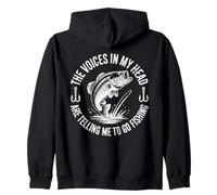 The Voices In My Head Go Fishing Zip Hoodie