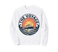 The Voyage Vintage Ocean Liner Sunset Retro Poster Sweatshirt