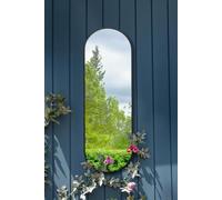 The Vultus - New Black Metal Framed Double Arched Garden Wall Mirror 71" X 24" (180CM X 60CM) Suitable for Outside and Inside