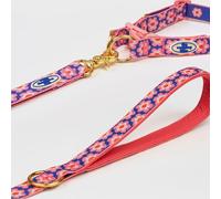 The Wagging Blue Signature Dog Leash - 63in Durable Double-Sided Jacquard Webbing, Ergonomic 0.8in Grip, Safety-Tested Hardware - Made in Korea (Basic, Pink Lotus)
