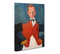 The Waiter By Chaim Soutine Canvas Print | Gallery Wrapped 30mm Frame Wall Art | 24x16 inches | Ready to Hang | Classic Picture | Living Room Bedroom Lounge Office