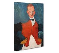 The Waiter By Chaim Soutine Canvas Print | Gallery Wrapped 30mm Frame Wall Art | 30x20 inches | Ready to Hang | Classic Picture | Living Room Bedroom Lounge Office