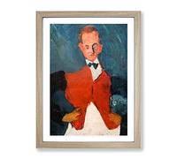 The Waiter By Chaim Soutine Classic Painting Framed Wall Art Print, Ready to Hang Picture for Living Room Bedroom Home Office Décor, Oak A2 (64 x 46 cm)