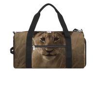 The Waiting Lion Cub Gym Bag Travel Duffel Bags for Men Women Large Weekender Bags Carry On Overnight Duffle Bag with Shoe Compartment for Workout, style, One Size