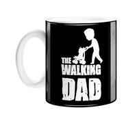 The Walking Dad Mug | Funny Gift for New Father, Living Dead Zombie Pun Novelty Present, Slumped Pushing Pram, Funny Mug for Brother, Tired Friend, Him
