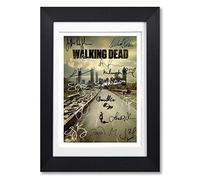 The Walking Dead Full Cast Signed Autograph Signature A4 Poster Photo Print Photograph Artwork Wall Art Picture Present Memorabilia Gift (A4 Black Framed & Mounted)
