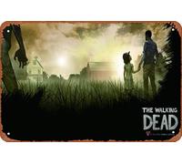 The Walking Dead Telltale Lee and Clementine Game Retro Plaque Metal Tin Sign Vintage Poster Funny Tin Sign Bar Pub Garage Diner Cafe Farmhouse Home Wall Decor 12×16 inch Gifts